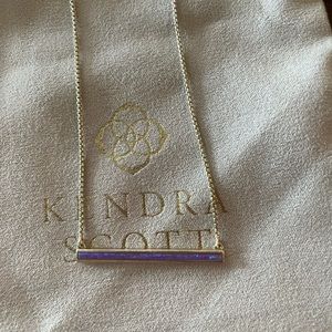 Opal Kelsey bar necklace Kendra Scott gold and lavender Kyocera opal